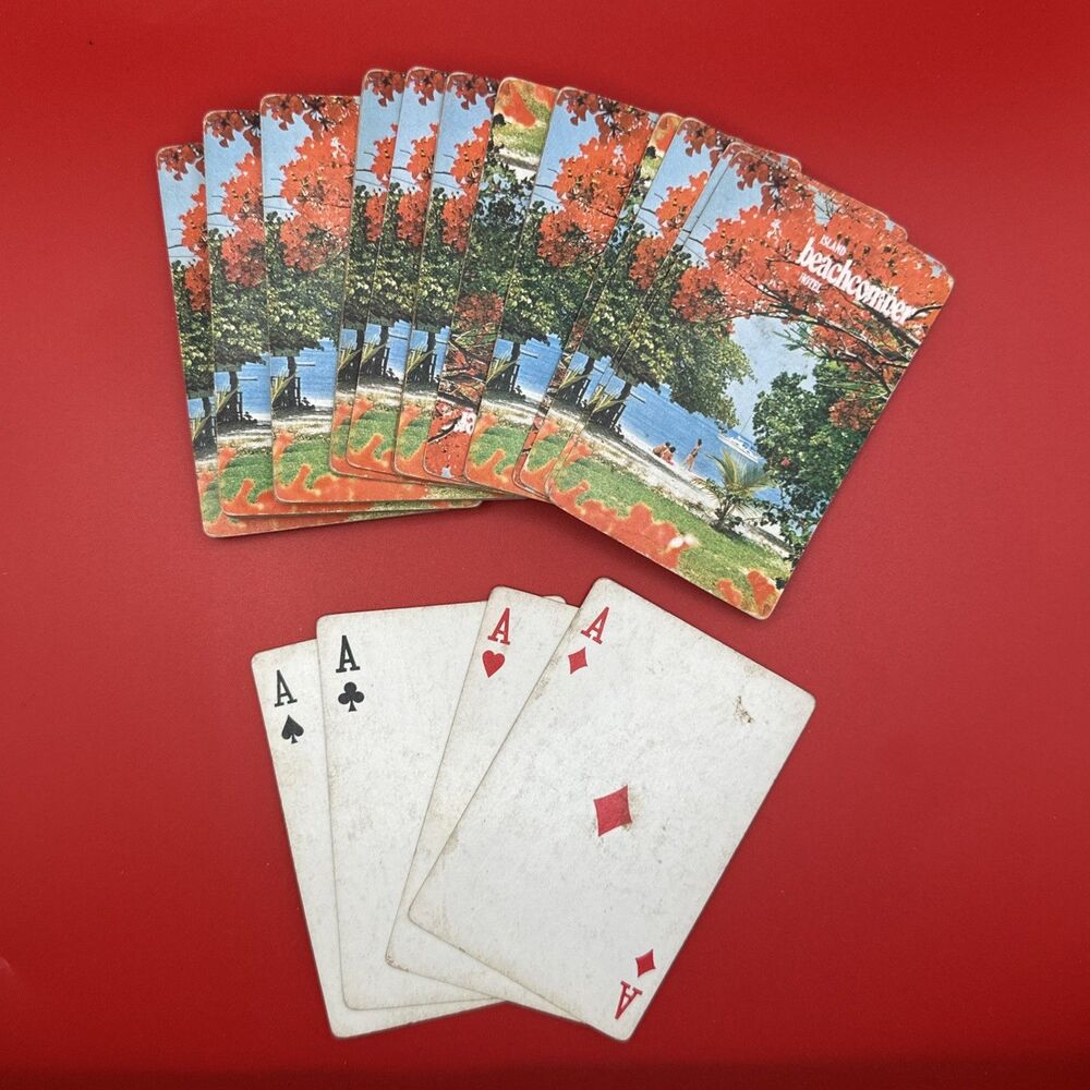 Vintage Beachcomber Hotel Souvenir Cards - Florida Royal Poinciana Trees 50s 60s